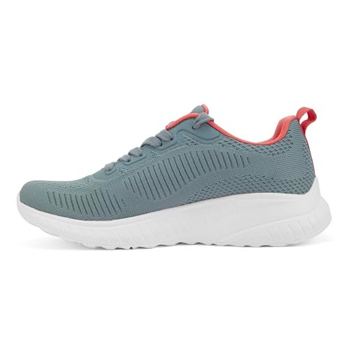 Skechers Womens BOBS Squad Chaos Blue Coral Casual Sneakers - Image 4