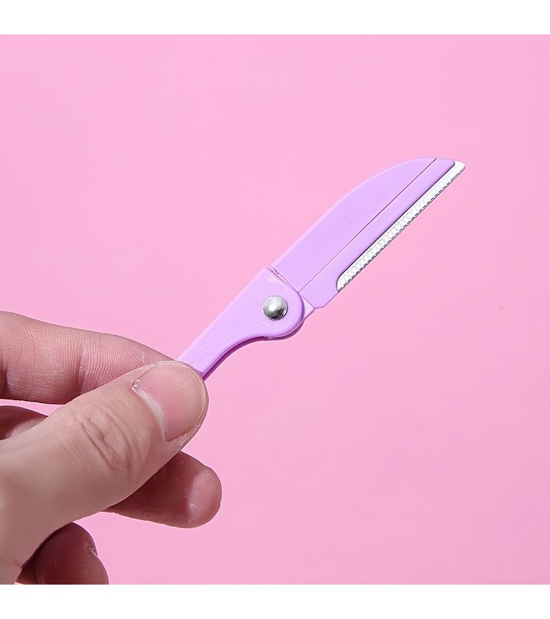 3 قطع من ماكينة حلاقة الحواجب القابلة للطي مع مقبض، شفرة حادة، مزيل شعر آمن، عدة أدوات التجميل والعناية الشخصية - Image 2