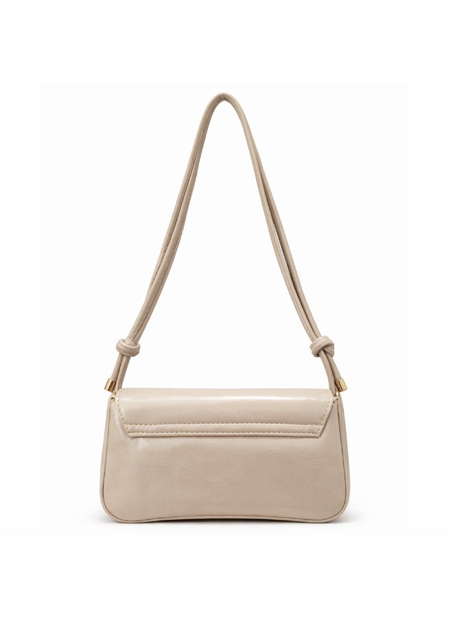 شنطة يد نسائية صغيرة جلد بلون الكافيه - Image 3