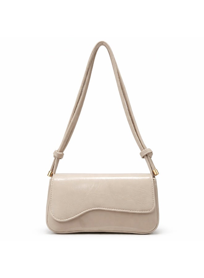 شنطة يد نسائية صغيرة جلد بلون الكافيه - Image 2