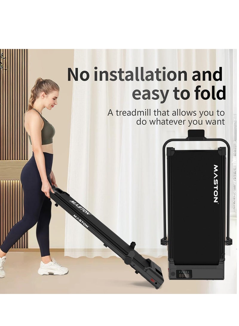 Maston Walking Pad Under Desk Treadmill With Led Display & Remote Control, Portable Treadmills Motorized Running Machine For Home Office Use, 1-12Km/H 120Kg Capacity - Image 2