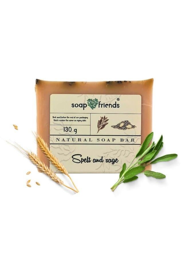Soap&Friends St Hildegarda's Sage and Spelt Soap Bar |130g Natural Cleanse for Holistic Skin Wellness | Soap&Friends - Image 1