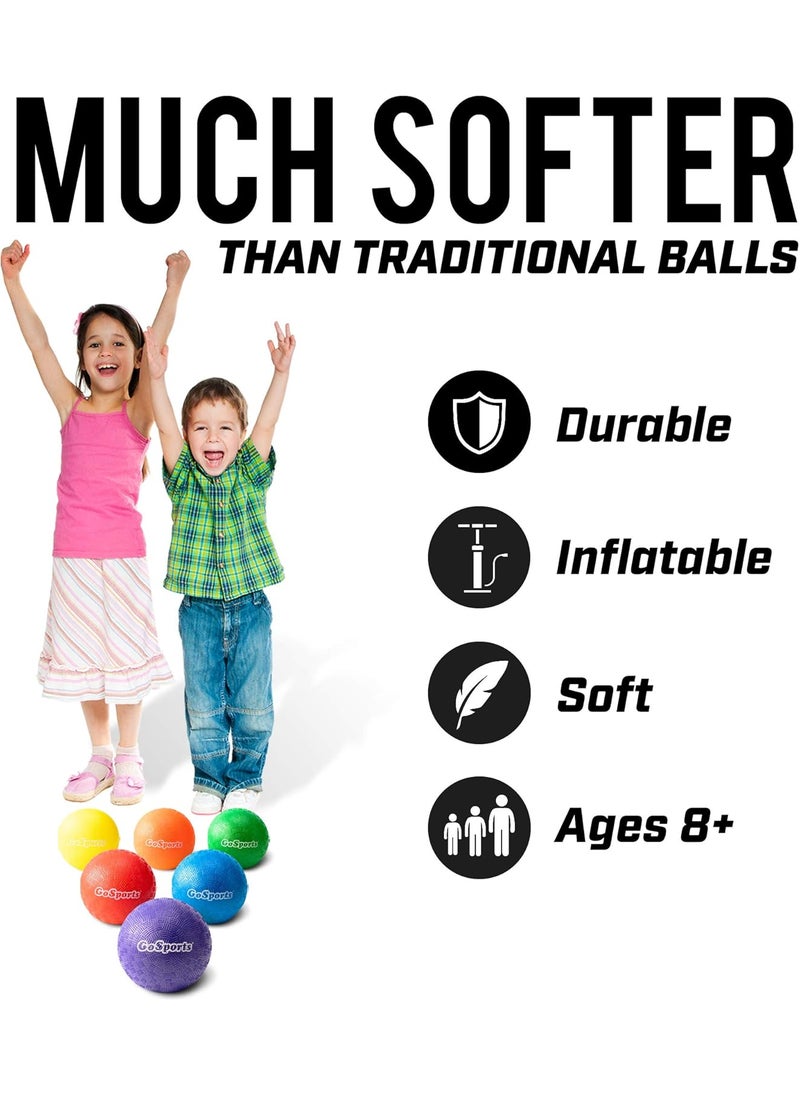 GoSports GoSports Inflatable Dodgeballs  Choose 5 Inch or 7 Inch No Sting Balls  Set of 6 Includes Ball Pump  Mesh Bag  - Image 5