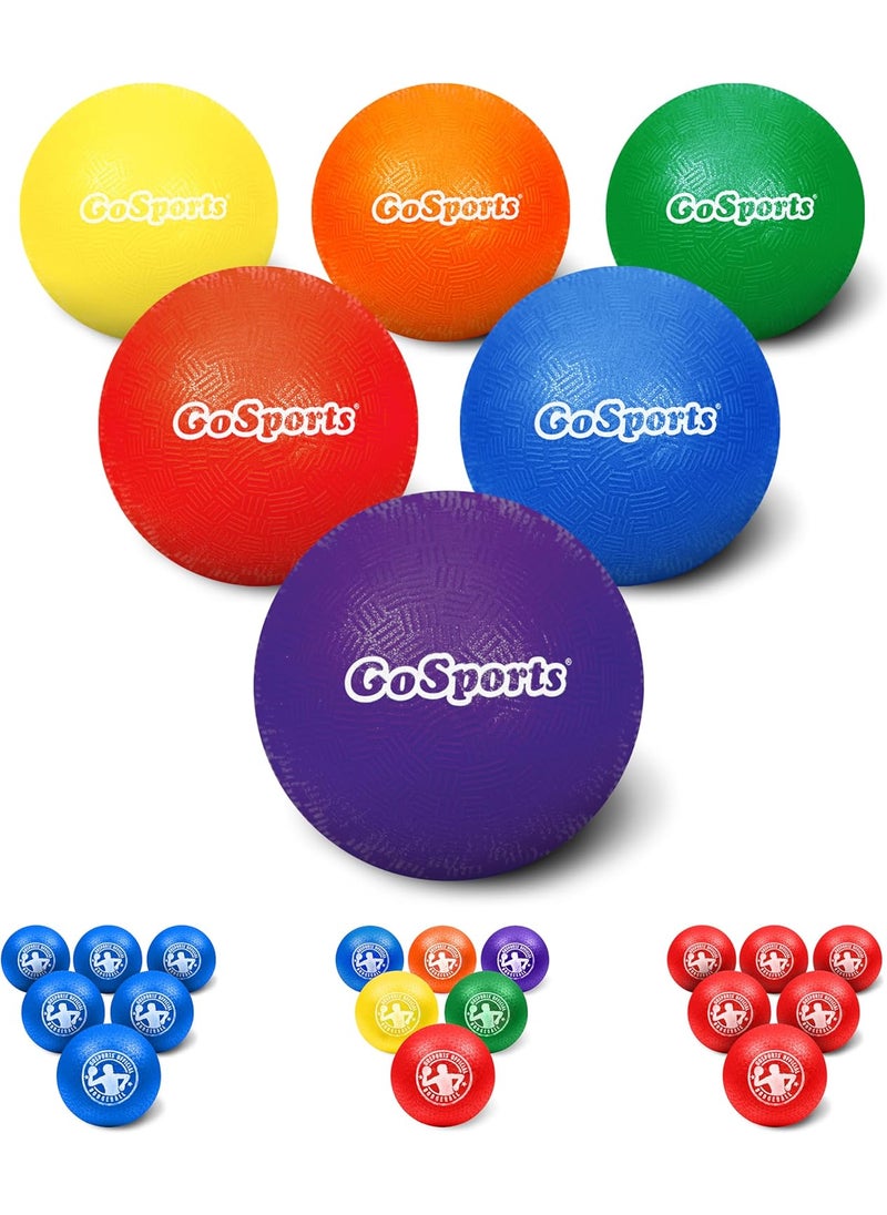 GoSports GoSports Inflatable Dodgeballs  Choose 5 Inch or 7 Inch No Sting Balls  Set of 6 Includes Ball Pump  Mesh Bag  - Image 1