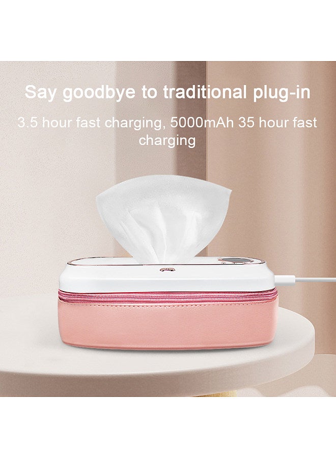 Baby Wipe Warmer USB Infant Wet Wipes 5000mah 45-55℃ Dispenser Portable Diaper Wipe Warmer with Temperature Heating Control Large Capacity Evenly Overall Heating Adjustable LED Display Wipe HeatingBox  - Image 2