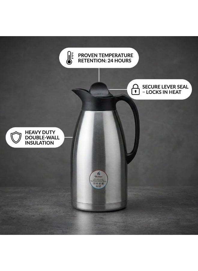 Homex Stainless Steel Tea Coffee Vacuum Flask Thermos 3L, Double Wall Insulation Hot Cold Water/Tea/Coffee Flask BPA-Free Leak-Proof for Home Office Outdoor - Image 5