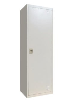 SILA One Door Lockable Steel Cabinet with Left Side Shelves Storage and Right Side Clothes Hanger  - Image 2