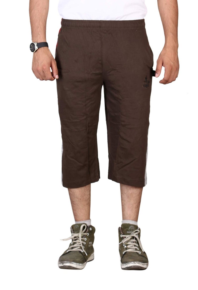 VEGO Mens Cotton Relaxed Mid Rise Three By Fourth, 3/4, Capri Olive, 38 - Image 1