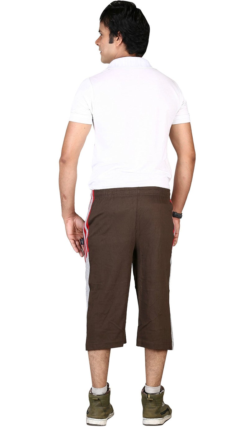 VEGO Mens Cotton Relaxed Mid Rise Three By Fourth, 3/4, Capri Olive, 38 - Image 4