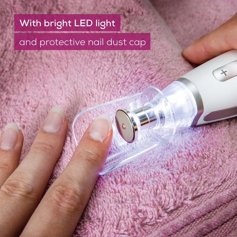 Beurer MP 62 Home Manicure and Pedicure Set | 10 High-quality attachments | Acrylic and gel nails | Precision light | Easy speed control | Storage bag | Middle East Version - Image 4