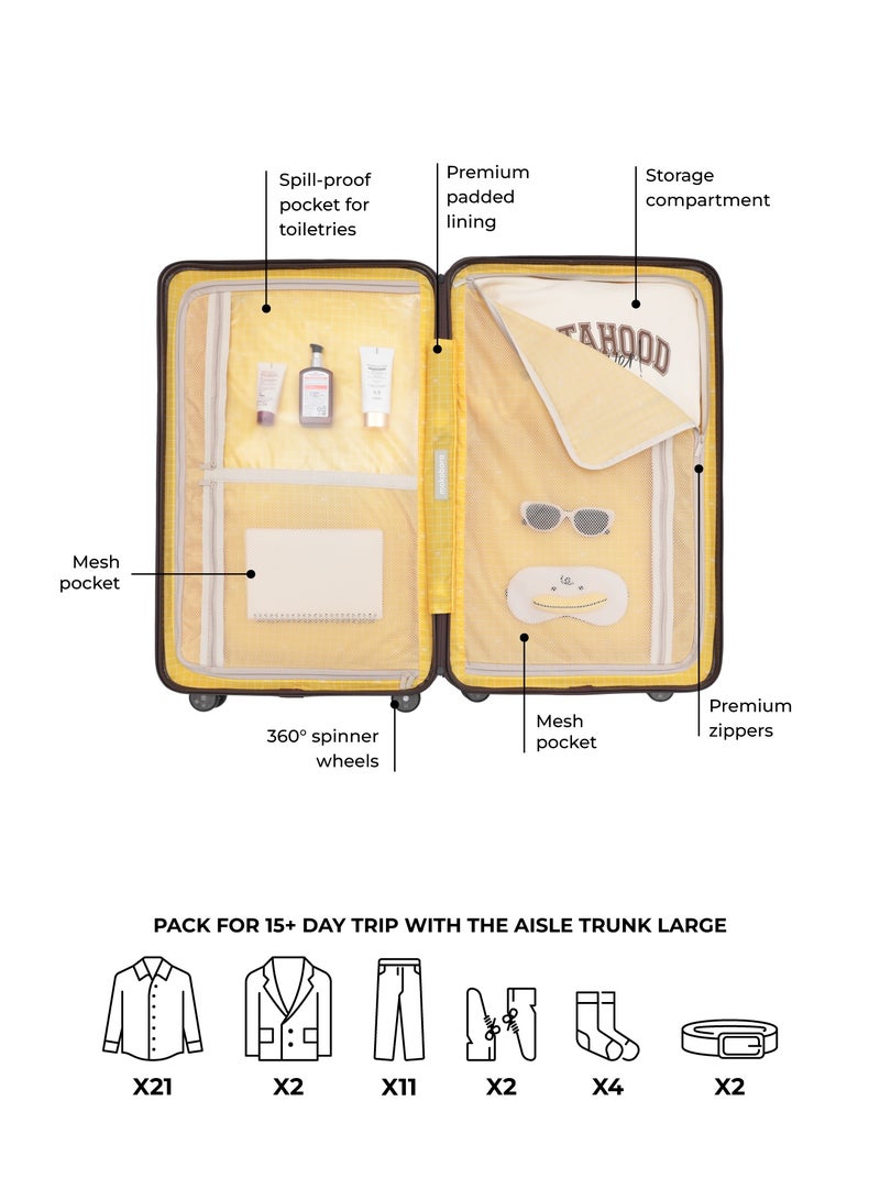 Mokobara The Aisle Trunk Check-In Large Luggage - Durable Polycarbonate Material | Cool Beans, Brown - Image 5