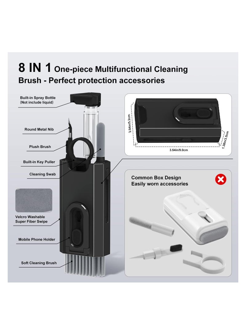 Keyboard Cleaner kit, Portable Multifunctional Cleaning Tool for PC Monitor/Earbud/Cell Phone/Laptop/Computer/Bluetooth Earphones(Black) - Image 2