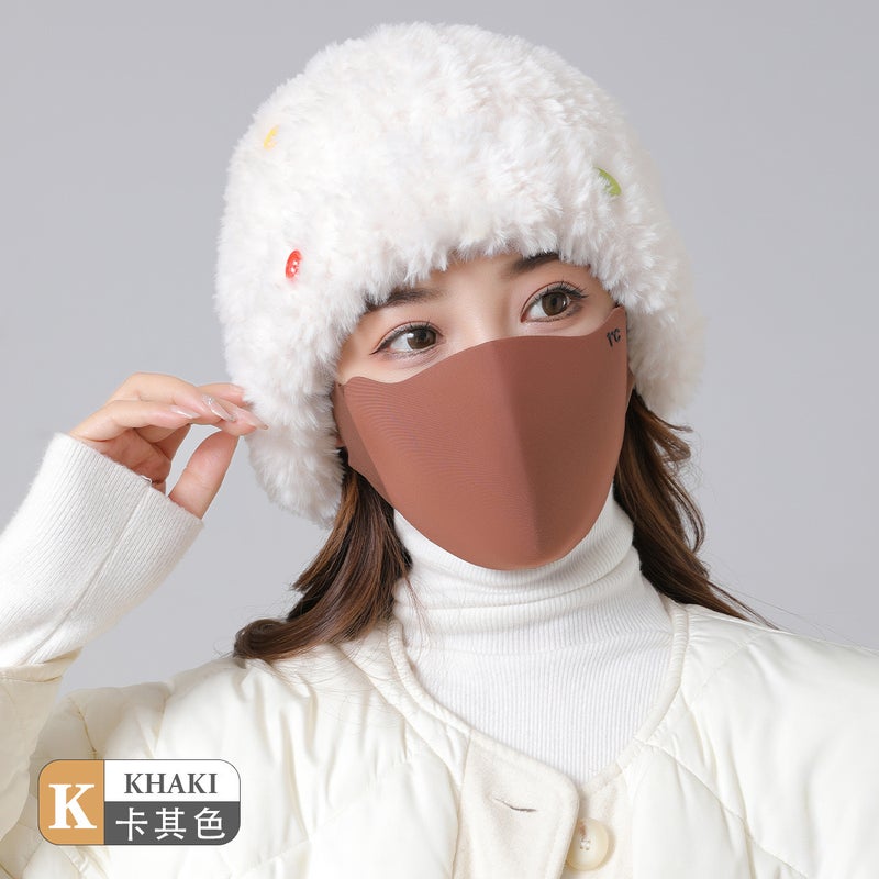 Winter Warm Fashion Mask for Women Silver gray  - Image 2