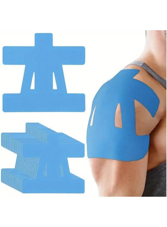 Beige Kinesiology Tape Pre Cut Strips For Shoulder Pain Support And Muscle Stabilization - Image 2