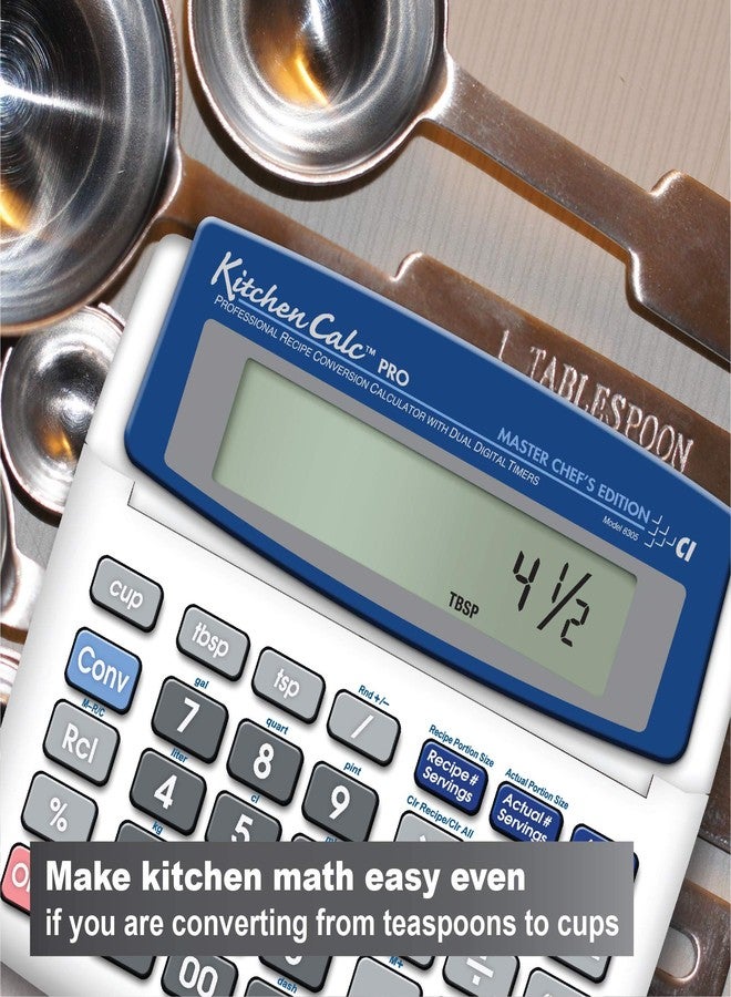 Calculated Industries 8305 KitchenCalc PRO Recipe Conversion and Culinary Math Calculator with 2 Digital Timers for Chefs, Culinary Students, Home Cooks, Bakers, Brewers and BBQers | Recipe Scaling | Menu Planning | Portion Sizing, Small - Image 4