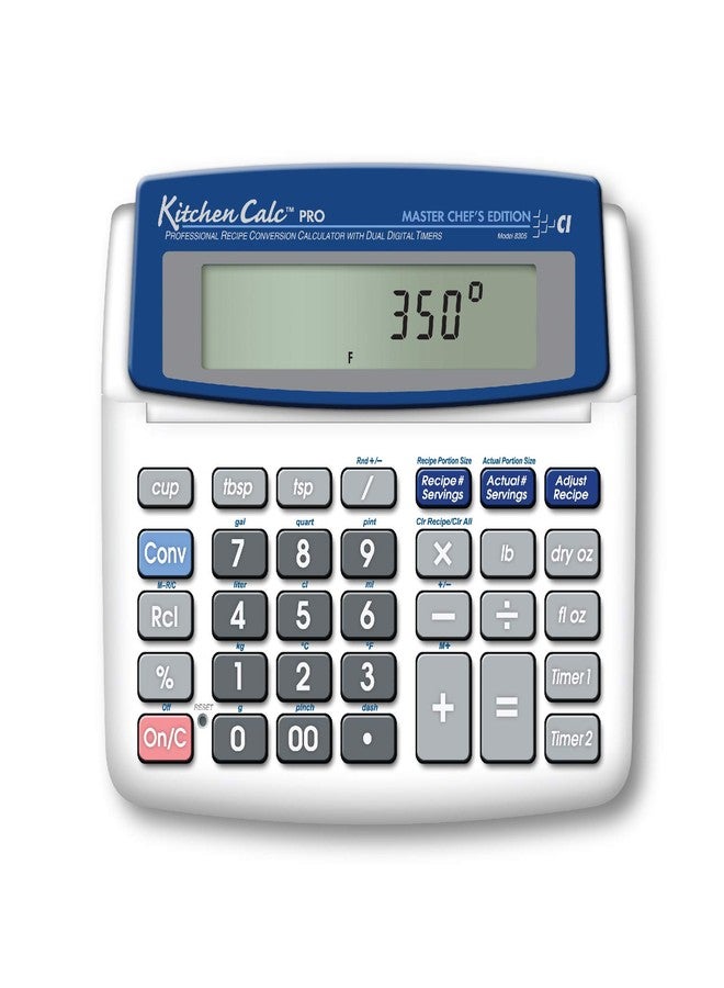 Calculated Industries 8305 KitchenCalc PRO Recipe Conversion and Culinary Math Calculator with 2 Digital Timers for Chefs, Culinary Students, Home Cooks, Bakers, Brewers and BBQers | Recipe Scaling | Menu Planning | Portion Sizing, Small - Image 1