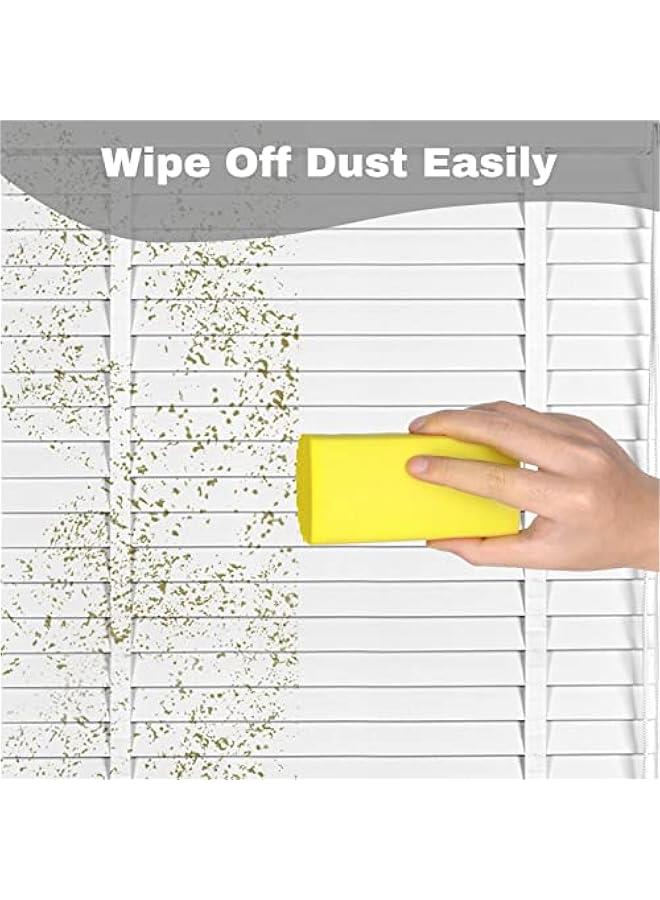 4pcs Damp Dusting Sponge Yellow, Household Clean Sponges Duster for Cleaning Baseboards Blinds, Vents, Window Trunk, Scrub Magic Sponge Eraser Reusable Wet Sponges Cleaning Supplies Tool - Image 3