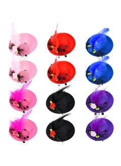 Patelai 12 Pieces Mini Hat Clips Tea Party Hats for Girls Fascinator Hair Clips with Ribbon Flowers Faux Feather Mesh Bow Barrette Hairpin for Girls Toddler Costume Accessory 