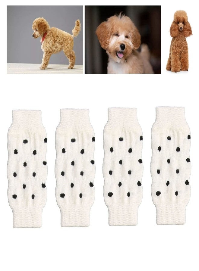 Estink Pet Dog Elbow Protector, Pack of 4 Cute Polka Dot Comfortable High Stretch Dirt Pet Elbow Protective Sleeve Pet Joint Socks for Dogs Pet Supplies (S) - Image 3