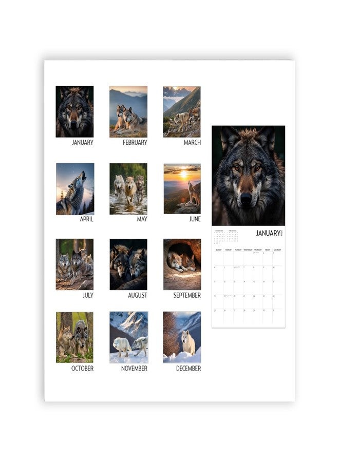 ARTICO Wolf Calendar 2026, Large 12 x 12 inch, Wolf Wall Calendar, Gift for Wolf Lovers, Cute Calendar for girls or boys - Image 5