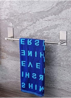HAWAWA Self Adhesive Bathroom Towel Bar 40cm Stainless Steel Bath Wall Shelf Rack Hanging Towel Stick On Sticky Hanger, No Drilling Towel Rack Silver  - Image 4