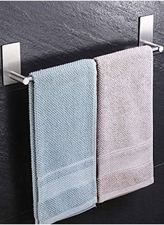 HAWAWA Self Adhesive Bathroom Towel Bar 40cm Stainless Steel Bath Wall Shelf Rack Hanging Towel Stick On Sticky Hanger, No Drilling Towel Rack Silver  - Image 5