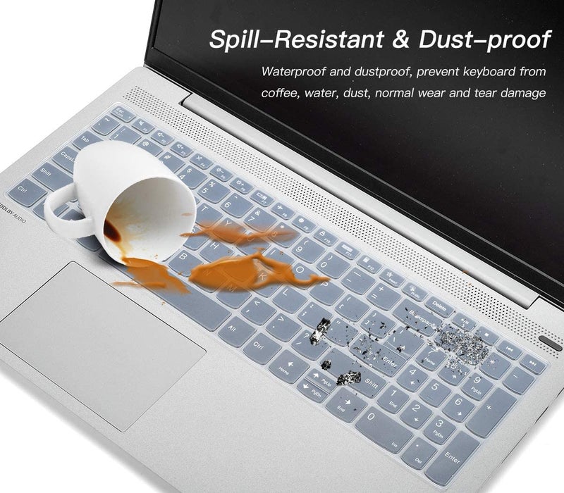 Raya غطاء جلد لوحة المفاتيح السيليكوني لجهاز Lenovo ideapad Slim3 و Slim5 بحجم 15.6 بوصة | غطاء لوحة مفاتيح ThinkBook 15 و Lenovo V15 (سيليكون شفاف) - Image 5