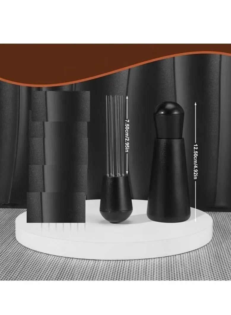 Chabeia Coffee Stirrer, Needle Espresso Powder Stirrer Distributor Leveler , Coffee Tools With Aluminum Stand, Stirring Distribution Barista Accessories (Black) - Image 2