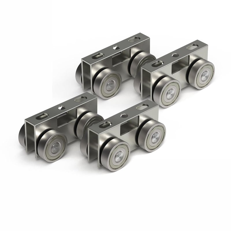 Hi Flame 4 Wheel Light Duty Trolley Assembly Roller Trolley Easy Bolt Installation for use with 1-5/8" Wide and All 1-5/8" or Taller Strut Channel (4) - Image 1