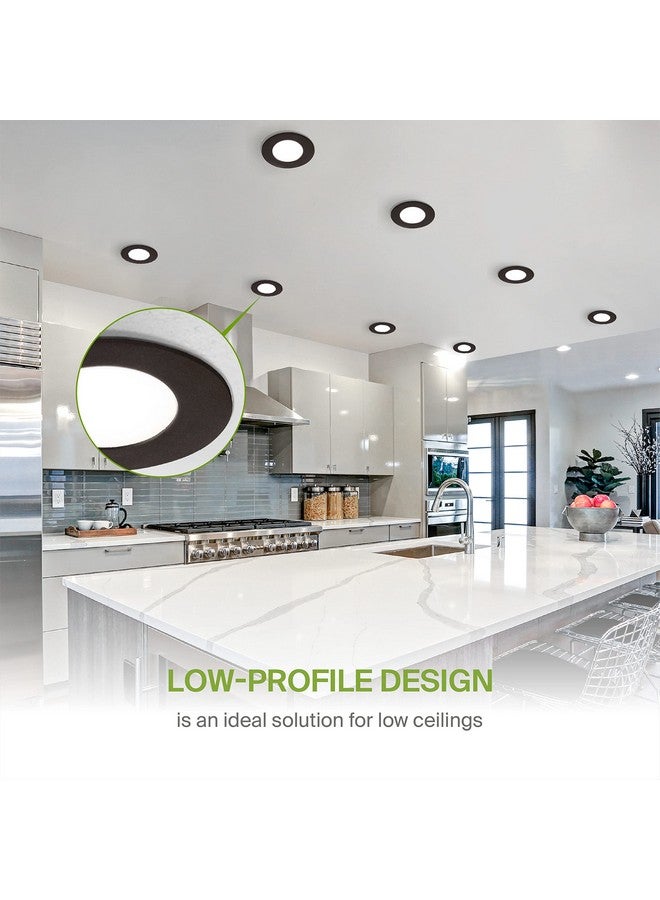 ASD 6 Pack 3 Inch LED Recessed Light, 5 CCT 2700K-5000K, 6W 30W Eqv, Ultra Thin Dimmable Ceiling Lights with J Box, Canless Wafer Downlight, Round Slim Panel Lighting, UL Energy Star, Black - Image 3