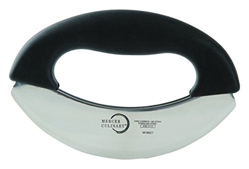 Mercer Culinary Mercer Culinary Double Blade Rocking Mezzaluna Knife with Handle, 7 Inch, Stainless Steel  - Image 1