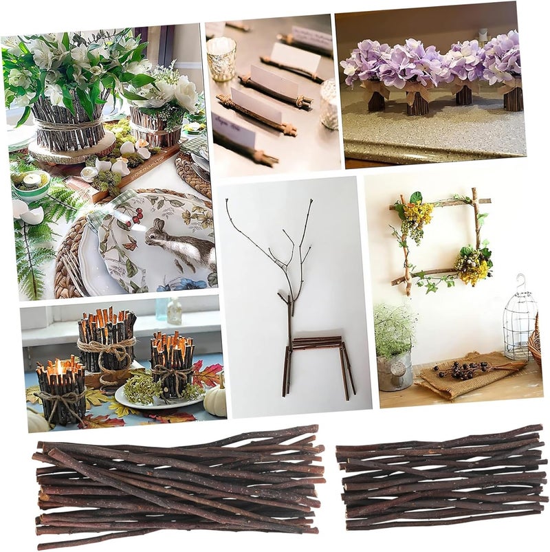 Healifty 50 Pcs Long Wood Craft Sticks Natural Wooden Twigs for DIY Crafts Photo Decorations Home Projects Smooth Surface Sturdy Wood Sticks with Mixed Lengths for Creative Arts - Image 5