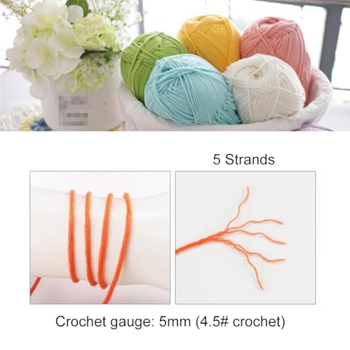 VANTOBEST 4 Rolls Cotton Blend Milk Yarn Fabric Wool Crochet Knitting Supplies Acrylic Crochet Yarn Soft Crochet Blend Milk Cotton Yarn Plain Knitting Wool for Handcrafts Jumpers Blankets Weaving (Grey) - Image 5
