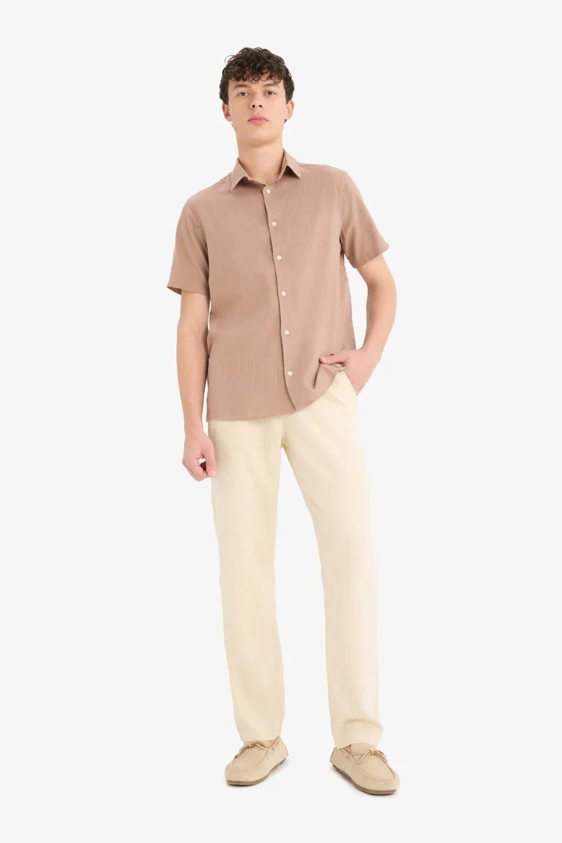 DeFacto Regular Fit Polo Neck Summer Cotton Shirt