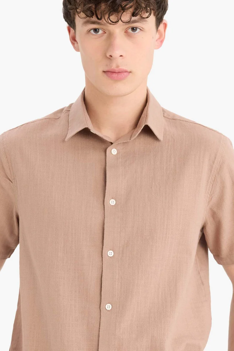 DeFacto Regular Fit Polo Neck Summer Cotton Shirt