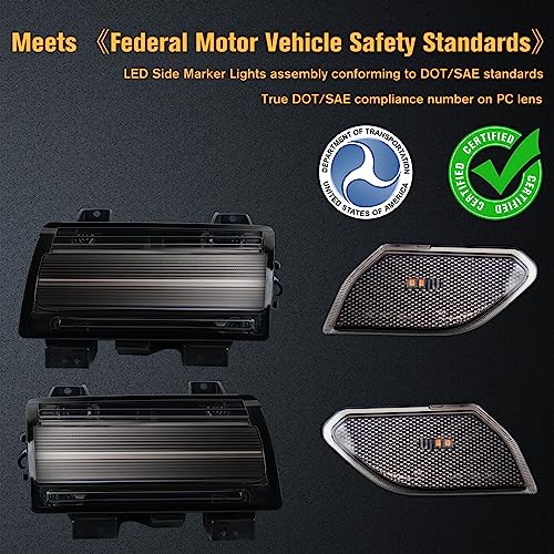LitMiRaCle Sequential Flashing Turn Signal Lamp & Side Marker Light Set for Jeep Wrangler JL 2018-2023 & 20+ Gladiator JT OE Dula Halogen Bulbs with DRL, Smoke Lens（Not Fit JL Sport, JLU & Willys） - Image 5