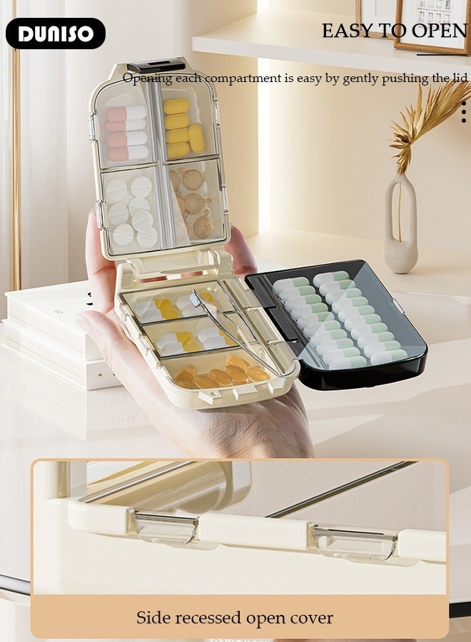 DUNISO Pill Organizer, Medicine Box , Folding Design Weekly Pill Case Organizer 7 Day, 8 Compartments Portable Travel Pill Box  for Purse Pocket to Hold Vitamins,Cod Liver Oil,Supplements and Medication - Image 5