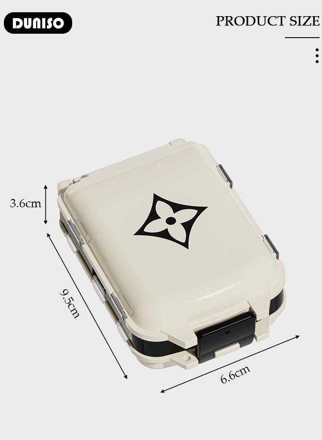 DUNISO Pill Organizer, Medicine Box , Folding Design Weekly Pill Case Organizer 7 Day, 8 Compartments Portable Travel Pill Box  for Purse Pocket to Hold Vitamins,Cod Liver Oil,Supplements and Medication - Image 4