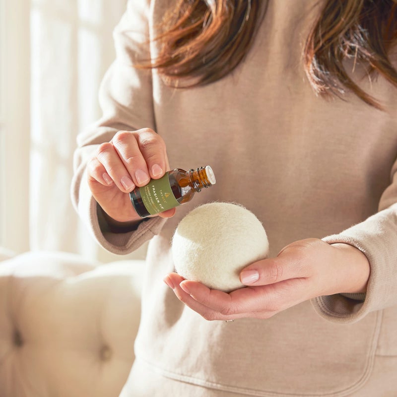 Thymes Wool Dryer Balls Set - Includes 3 Wool Laundry Balls + 1 Scented Laundry Fragrance Oil for Dryer - Eliminate Wrinkles, Static & Lint (Frasier Fir, 0.5 fl oz) - Image 3