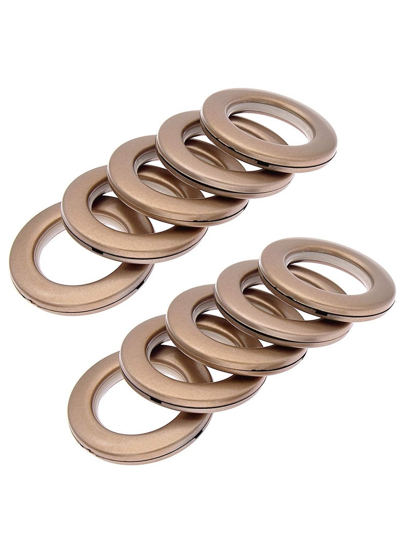 AL WADI FURNITURE AWF Al Wadi Furniture Pack of 10 Rose Gold Curtain Grommets Round Plastic Curtain Eyelet Rings with nano-scale silencer ring, DIY Rings for Window Curtain, Shower Curtain, Locker Room Door Curtain  - Image 1