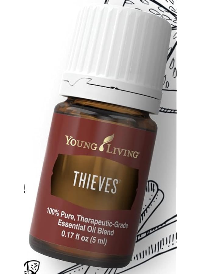 Young Living Thieves Essential Oil Blend 5Ml 100 Percent Pure Essential Diffuser Oil With Rosemary Oil Cloves Lemon And Four Thieves Oil Perfect For Aromatherapy - Image 1