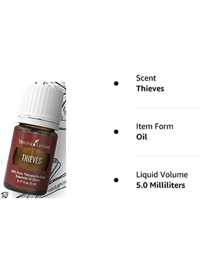Young Living Thieves Essential Oil Blend 5Ml 100 Percent Pure Essential Diffuser Oil With Rosemary Oil Cloves Lemon And Four Thieves Oil Perfect For Aromatherapy - Image 2