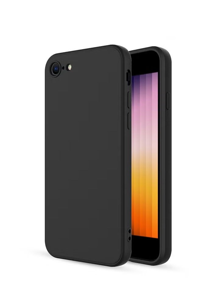 iPhone SE 2020 Case Cover Carbon Fiber Design TPU Black Soft Slim Flexible Shock Absorbent Protective Case Cover for iPhone SE 2020 Black