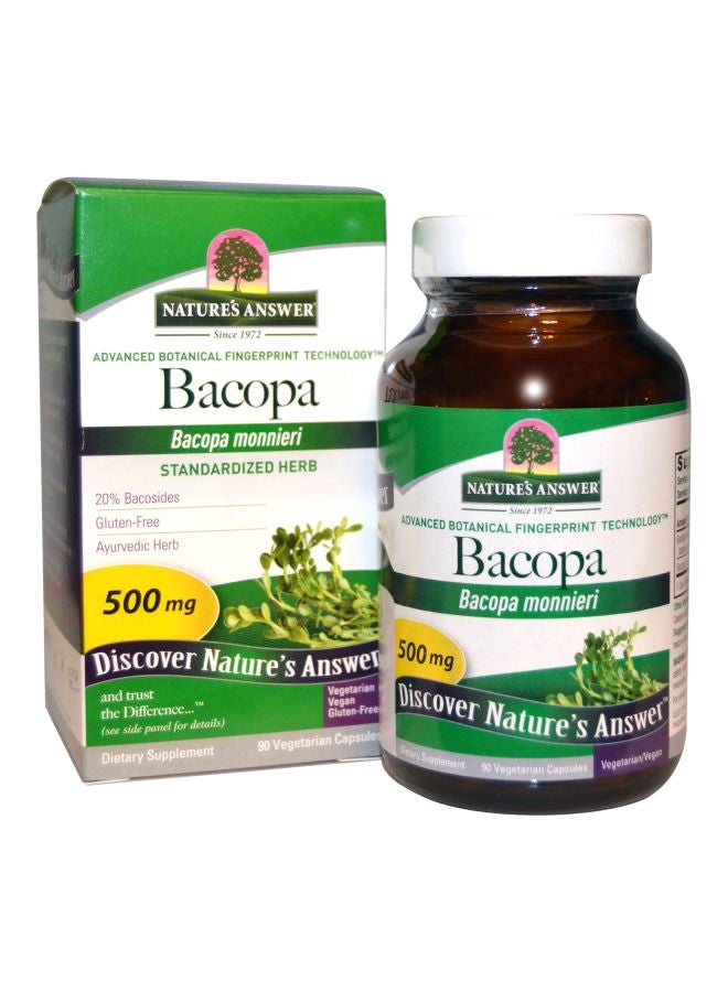 Bacopa 500 mg Dietary Supplement- 90 Vegetarian Capsules