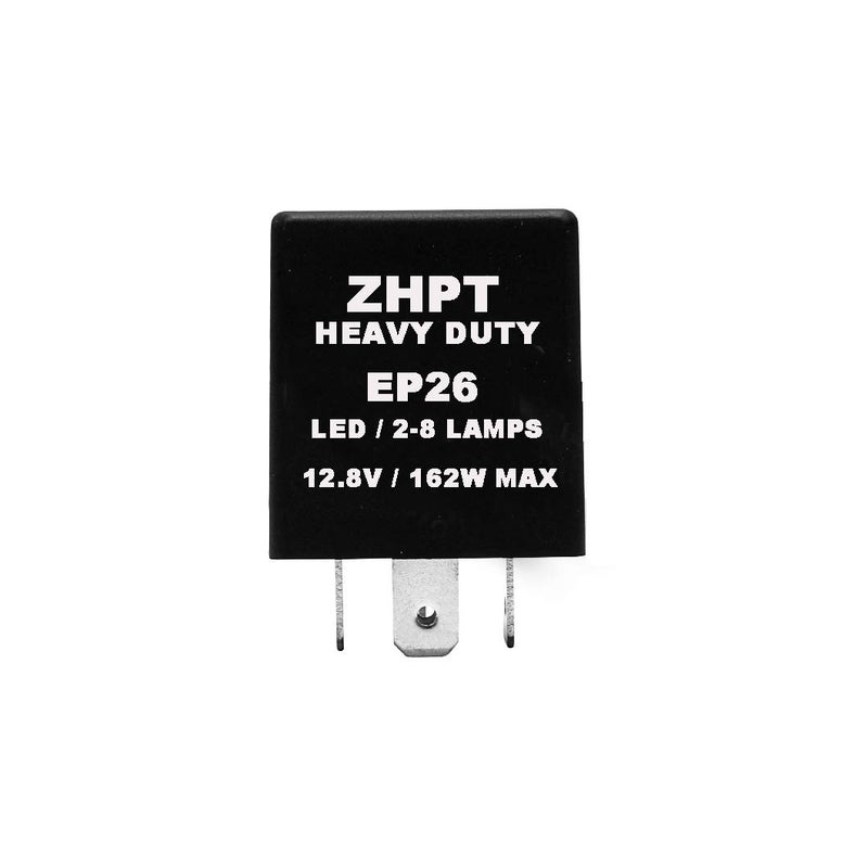 ZHPTAM EP26 LED Flasher Relay Fix for Hazard Warning and Turn Signals Hyper Flash Flasher 4 Pins Electronic LED Flasher Relay Compatible with Regular Bulbs and LED Lights