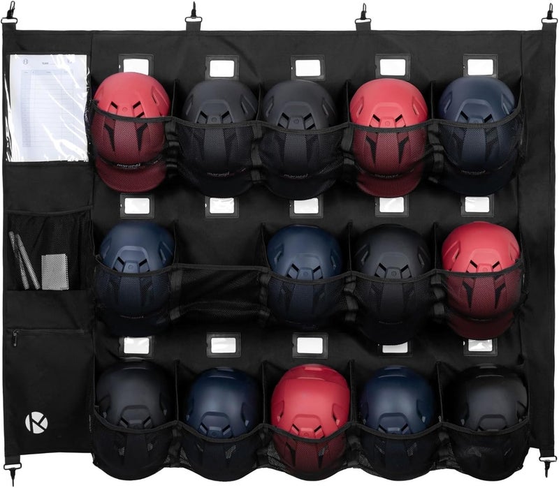 KAVIGOR Baseball/Softball Dugout Organizer - 15+ Helmet & Glove Storage Bag - Image 1