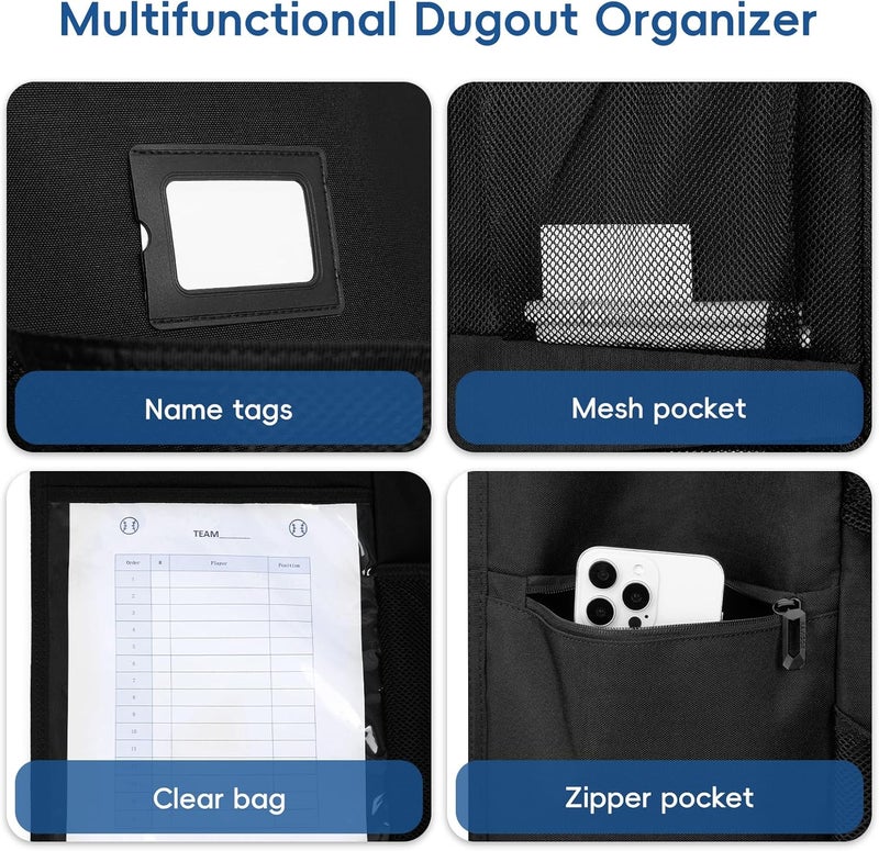 KAVIGOR Baseball/Softball Dugout Organizer - 15+ Helmet & Glove Storage Bag - Image 4