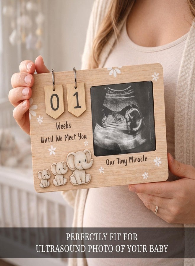 Sensemory Sonogram Picture Frame, Ultrasound Picture Frames with Baby Countdown Weeks, Best Pregnancy Gifts for Expecting Mom, First Mothers Day Gifts for New Mom, New Parents, Moms Dad To Be (Wood) - Image 4