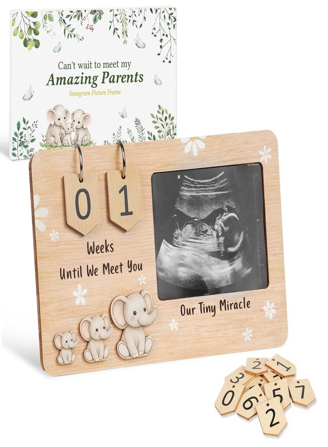 Sensemory Sonogram Picture Frame, Ultrasound Picture Frames with Baby Countdown Weeks, Best Pregnancy Gifts for Expecting Mom, First Mothers Day Gifts for New Mom, New Parents, Moms Dad To Be (Wood) - Image 1