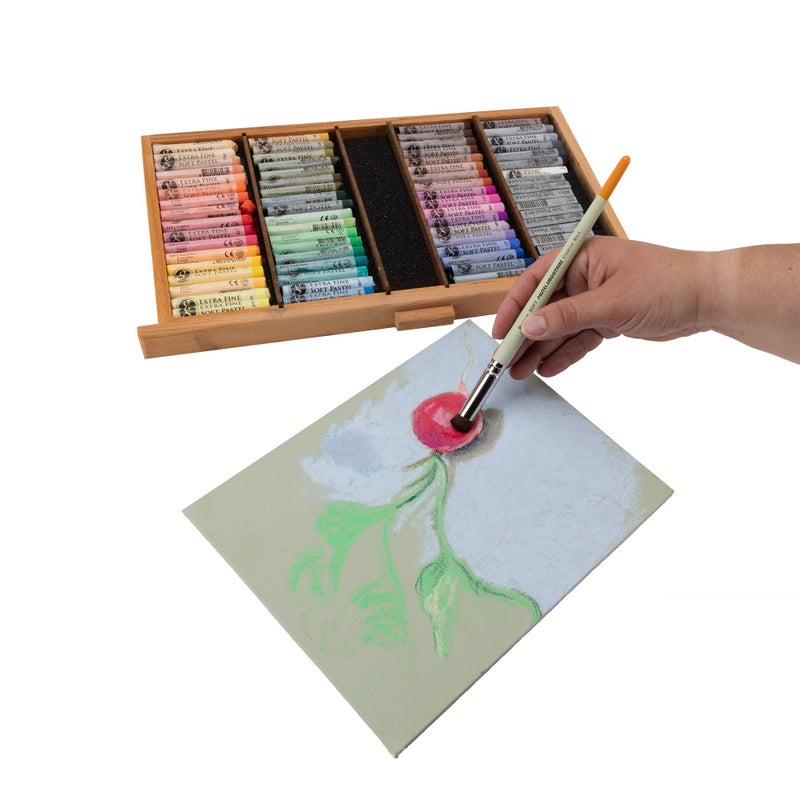 Creative Mark Pastel Smoothies - Paintbrush for Pastel Blending Bristle & Nylon Hair for Blending on Rough Surfaces Short Handle Lacquered Wood Handles - [Soft | Set of 3] - Image 2